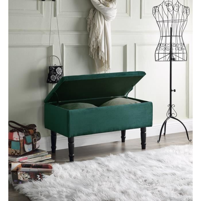 Coffre Banc Bois Massif De Recuperation Tissu Dimensions 80