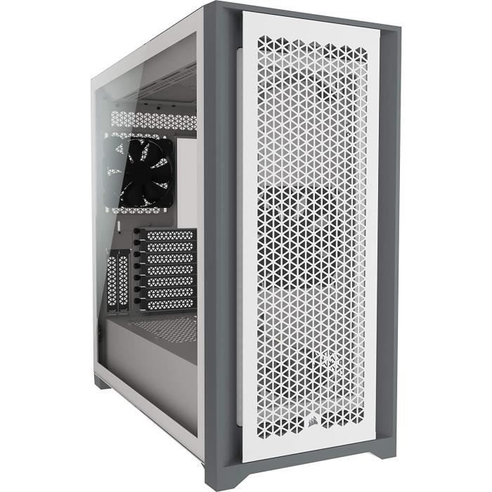 CORSAIR Boîtier PC 5000D Airflow - Verre Trempé Moyen-Tour ATX - Blanc (CC-9011211-WW)