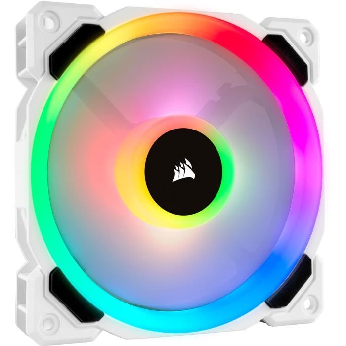 CORSAIR Ventilateur LL120 Pro LED RGB 120mm Blanc – (CO-9050091-WW)