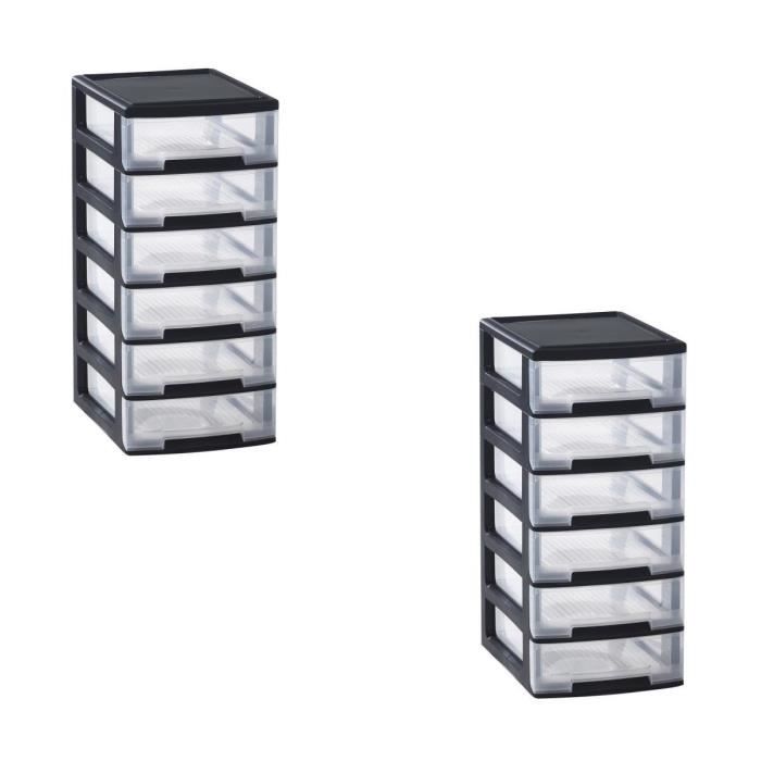 Allibert Lot De 2 Tours De Rangement 6 Tiroirs 6x5 L Achat