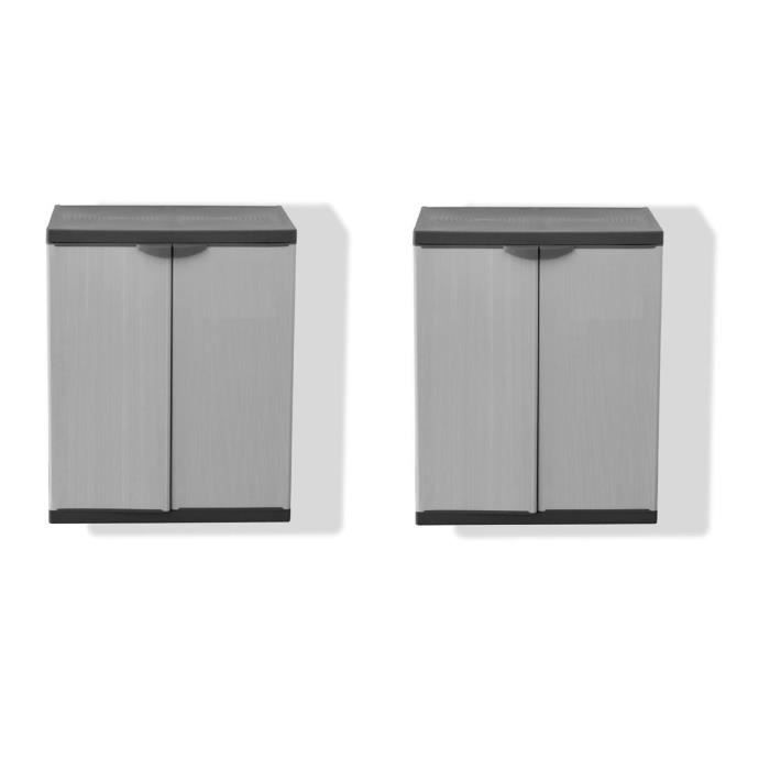 Armoire de rangement haute en résine TOOD - 3 tablettes - Gris - Cdiscount  Bricolage