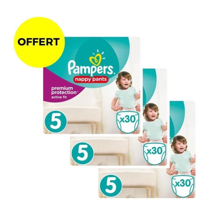 PAMPERS ACTIVE FIT PANTS T5 lot de 3 Géants 90 couches Cdiscount