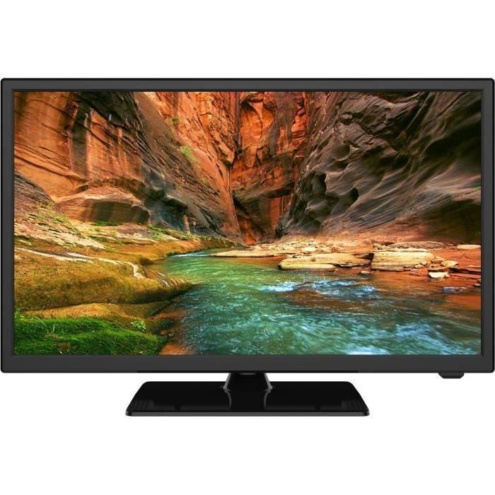 TV LED Smart Tech 24" HD - 12V Pour Camping-car - 3 HDMI, 2 USB - Modèle 2025