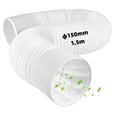 Tuyau Climatiseur Mobile Ø150mm - 1 Pièce, Flexible 1.5M, Évacuation Air pour Climatisation Murale Dupcheliry