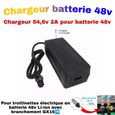 Chargeur batterie 48v chargeur 54,6v 2A  - Pour trottinette électrique Avec branchement GX16 (voir photo principale)-0