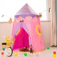 Tente de jeu Princesse Château de camping portable intérieure et extérieure 110cm*150cm - Rose-0