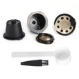 3pcs tasse de filtre à capsule de café en acier inoxydable avec accessoires de brosse à cuillère pour NESPRESSO-CHD-0