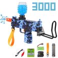 Jeu de tir en plein air - UEZETH - Gel Ball Blaster - Pistolet électrique avec 3000 balles de gel - Bleu-0