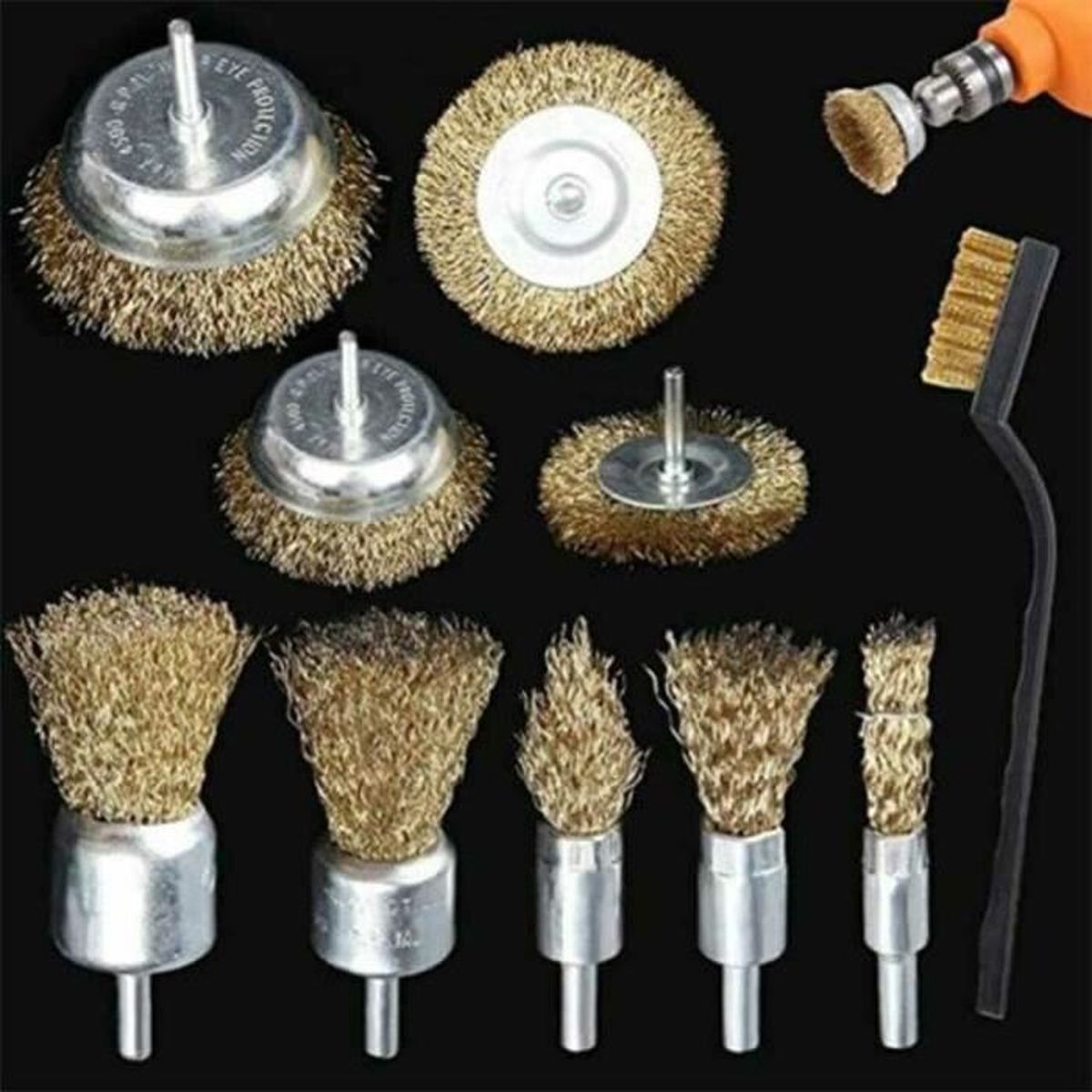Set De 8 Brosses à Fil ValueMax - Poils Laiton, Manche Nylon Ergonomique - Multicolore - Neuf Avec Garantie 1 An
