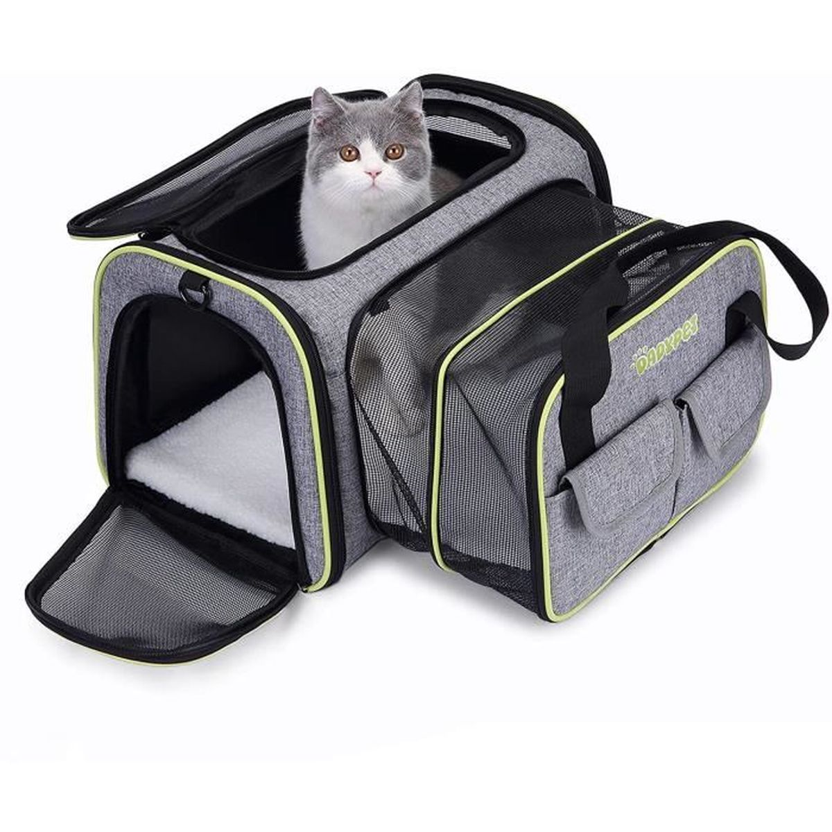 Sac De Transport Extensible Pour Chat Chien Et Autres Animaux De Compagnie Souple Et Pliable Avec Tapis En Laine Pour Voyage Cdiscount Animalerie