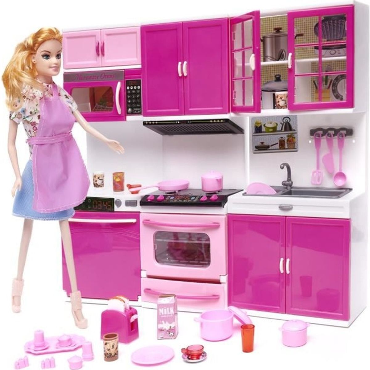 Food Play set mini poupée Barbie Maison de rêve Cuisine Réfrigérateur Accessoires 