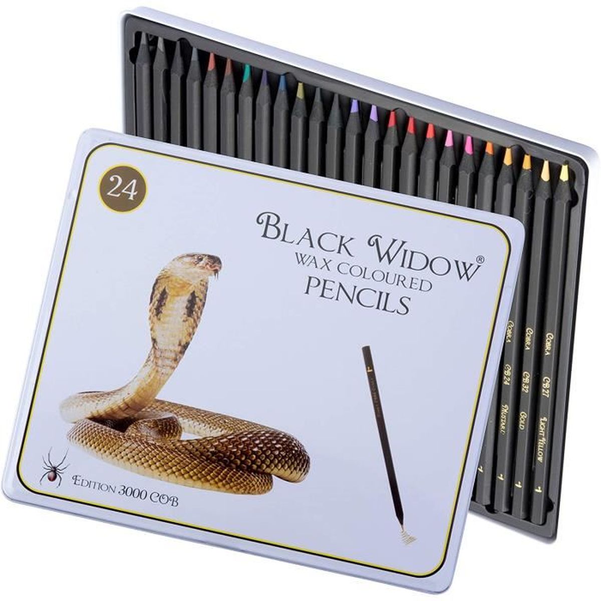 Meilleurs crayons de couleur pour livres de coloriage et dessins pour adultes 48 crayons de couleur avec des pigments intenses et faciles à mélanger Crayons de couleur Black Widow pour adultes 