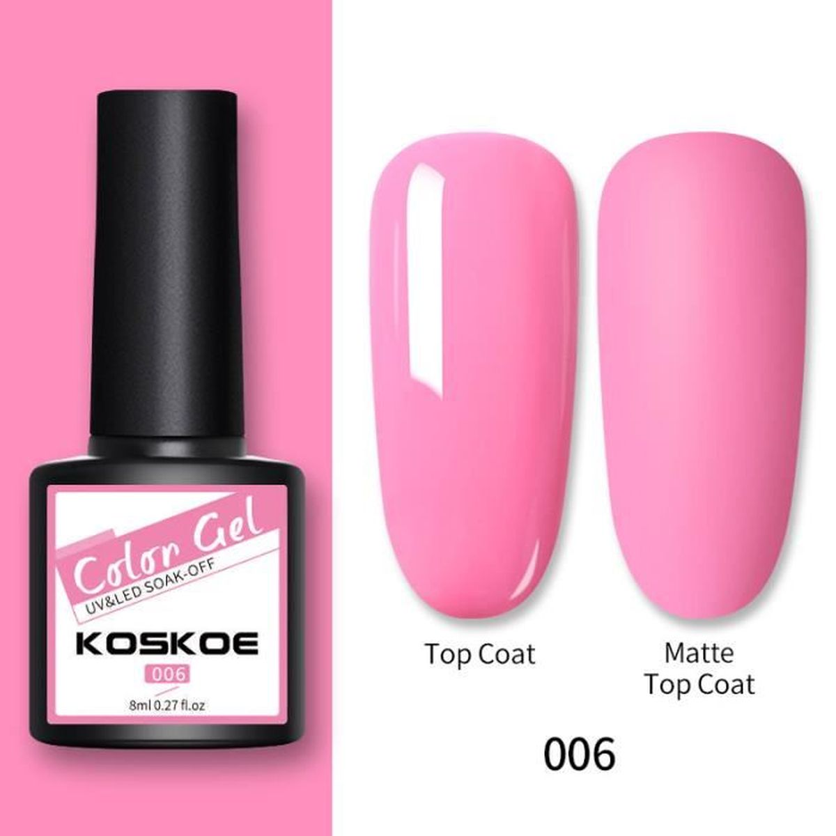 Lot De 6 Vernis à Ongles Gel Semi-permanent BORN PRETTY - Nuances Roses - 1.17 Ml Chaque