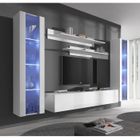 DESIGN AMEUBLEMENT Meuble de salon - Nora blanc - B2 - 2 portes - Bois - Panneaux de particules - Contemporain - Design