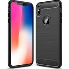MOONCASE Fibres de Carbone Resilient TPU Antichoc Coque Protection Armure Case pour Apple iPhone XS Max 6.5" - Noir