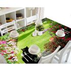 MOUTON MAISON DECO Nappe de table Motif Jardin chat fleurs herbes 3D effect imperméable et antipoussière 140 x 200cm