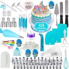 Oricean Plateau Tournant Gâteau Kit Pâtisserie 420pcs Kit de Décoration de Gâteau avec douille pâtisserie Spatule à Glaçage