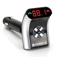 GOgroove FlexSMART X3 Mini - Transmetteur FM Bluetooth pour Voiture, Kit Main-libre, Chargeur USB (3-en-1) pour Smartphone
