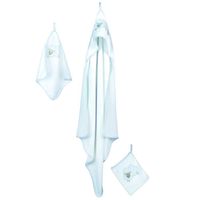 Set pour le bain - ROBA - Kleine Wolke blau - Serviette avec capuche - Gant de toilette - Gluant de bain