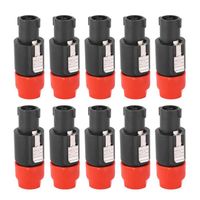 Fiche Speakon 10PCS C-NL4FC Connecteur de haut-parleur Audio Connecteur de câble de prise Speakon étanche à 4 broches (rouge)