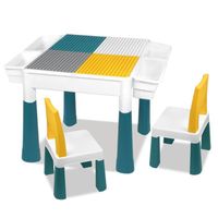 Aufun Ensemble de table et de chaise d'activité de table de bloc de construction pour enfants