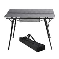 Cecaylie Table de camping 91x50cm, 2 Hauteur réglable, Table pliante d'appoint portable - Nero TABLE DE PIQUE-NIQUE SANS CHAISE