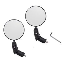 DAMILY® 2pcs Miroirs De Vélo Retroviseurs - Noir - Convexes HD - Rotation 360°