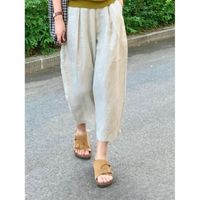 Pantalon femmes - en coton et lin blanc jambes - FR06AS