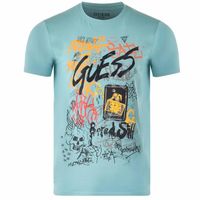 T-shirt GUESS Graffiti Tee Turquoise - Homme/Adulte