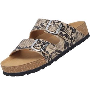 Relife Mules Beige Femme - Sandales Confortables à Talon Avec Brides