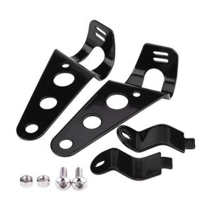 Supports de phare vintage DAYTONA en inox noir - Diamètre fourche 39mm