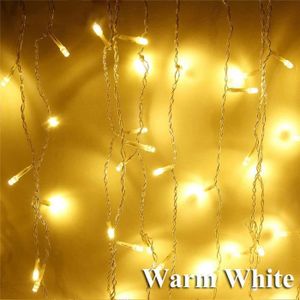 GUIRLANDE LUMINEUSE INT blanc-chaud-Guirlande lumineuse rideau à lumière L