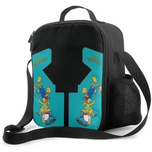 LUNCH BOX - BENTO  Sac à lunch isotherme The Simpsons avec bandoulière, boîte à lunch fourre-tout pour garçons filles voyage pique-nique[6369]