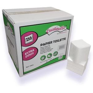 Papier toilette feuille à feuille blanc 2plis 11x18