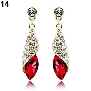 1 Paire élégant blanc cristal Strass Ear Drop Dangle Stud Long Boucles D/'oreilles 196