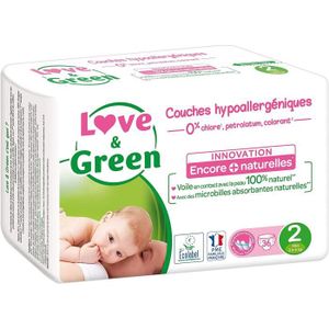 COUCHE Couches Bébé Hypoallergéniques 0% - Love & Green -