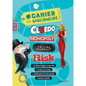 JEU SOCIÉTÉ - PLATEAU Cahier de vacances pour adultes Cluedo, Monopoly, 