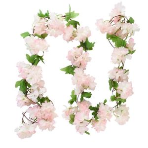 FLEUR ARTIFICIELLE 230cm G03 - Guirlande de plantes artificielles de glycine, 180cm, fausses fleurs de lierre, pour décorer un a