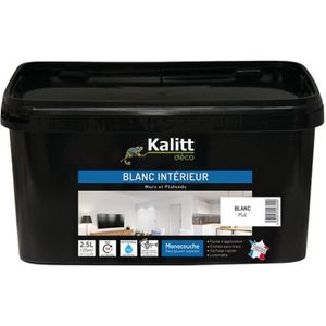 Peinture blanche mur et plafond mat 2 5l - Achat / Vente pas cher