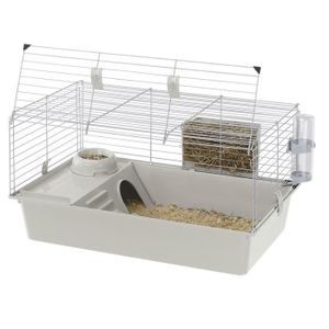 CAGE Cage cochons d'inde 77*48*42 cm- Maisonnette, gamelle, ratelier et abreuvoir - FERPLAST