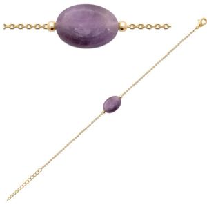 Noël Strass Rond Cut Violet Améthyste Tennis 18K plaqué or cadeau Bracelet