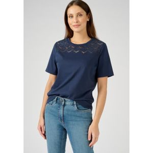 T-SHIRT T Shirt - Damart - Tee-shirt brodé pur coton - Ble