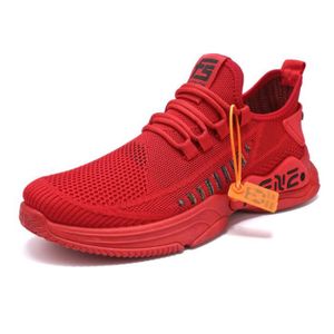 BASKET Baskets homme LEOCLOTHO - Sneakers Fitness Gym athlétique Multisports Outdoor Casual - Rouge
