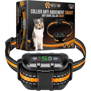 ANTI-ABOIEMENT Collier Anti-Aboiement One PETS-TOP - Rechargeable avec Son, Vibration et Choc Electrique -  IP67 Réglable pout tout type de chiens