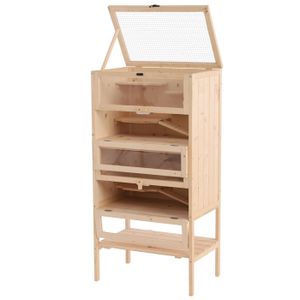 CAGE Cage pour hamsters souris petits rongeurs multi-niveaux 5 étages 10 plateformes bois de pin 60 x 40 x 120 cm neuf 83