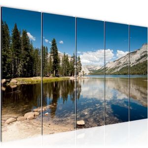 Tableau Mural XXL Montagnes - 200 X 100 Cm, 5 Parties, Impression Haut De Gamme, Prêt à Accrocher ! - 9