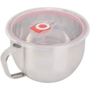 SALADIER Bol en Inox, Saladier Inox Bols à Rameol à Soupe avec Couvercle et Poignée pour Nouilles, Udon, Pho, Pates, Soupe et Salade174