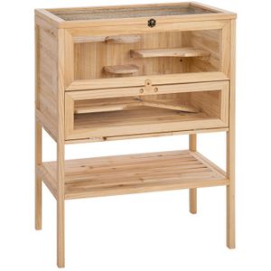 CAGE - TECTAKE - Clapier à Hamster Petits Rongeurs BINKI avec un Espace de stockage - Marron