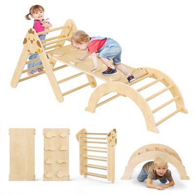 Test du cadre d'escalade Montessori avec toboggan pour enfants