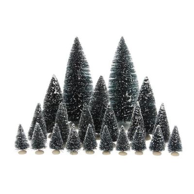 Lot De 10 Arbres Miniatures En Plastique Vert - Différentes Tailles - Pour Diorama Ou Maquette